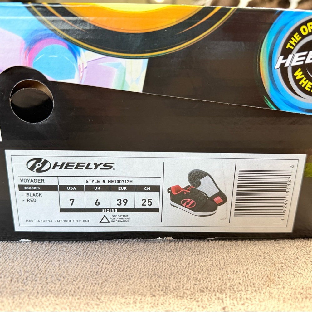 Heelys Kids Black and Red Sneakers with Wheels - Picture 8 of 8